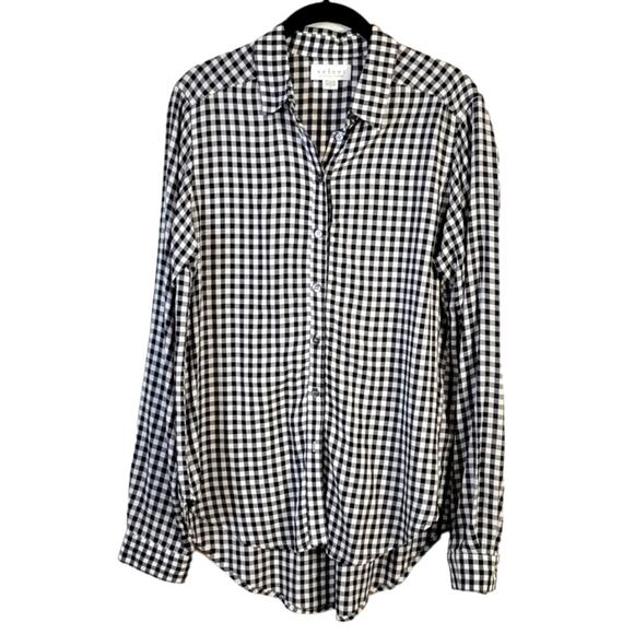 Velvet by Graham & Spencer Tops - Velvet Graham & Spencer Shirt Women's S Black White Check Classic Preppy Coastal